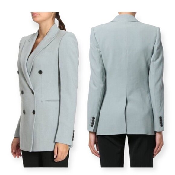 Theory Camogie Power Jacket, Double Breasted Blazer In Oregano, Size 00 - Picture 2 of 14
